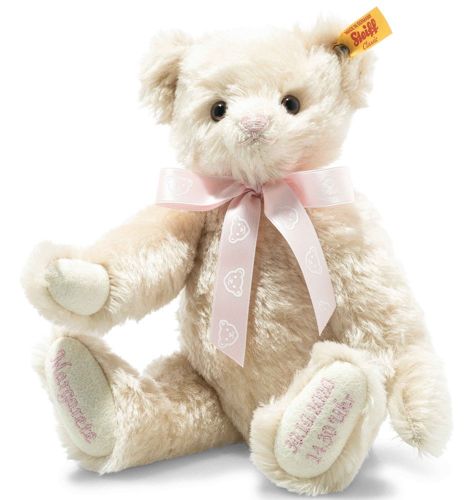 Steiff Teddy zur Geburt 27 cm creme mit Bestickung Ihrer Wahl 001673